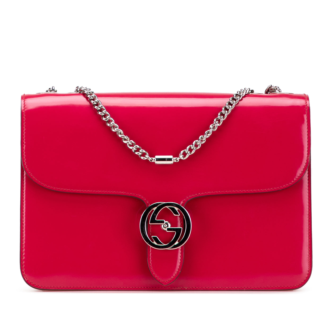 Medium Patent Interlocking G Crossbody - Image 1