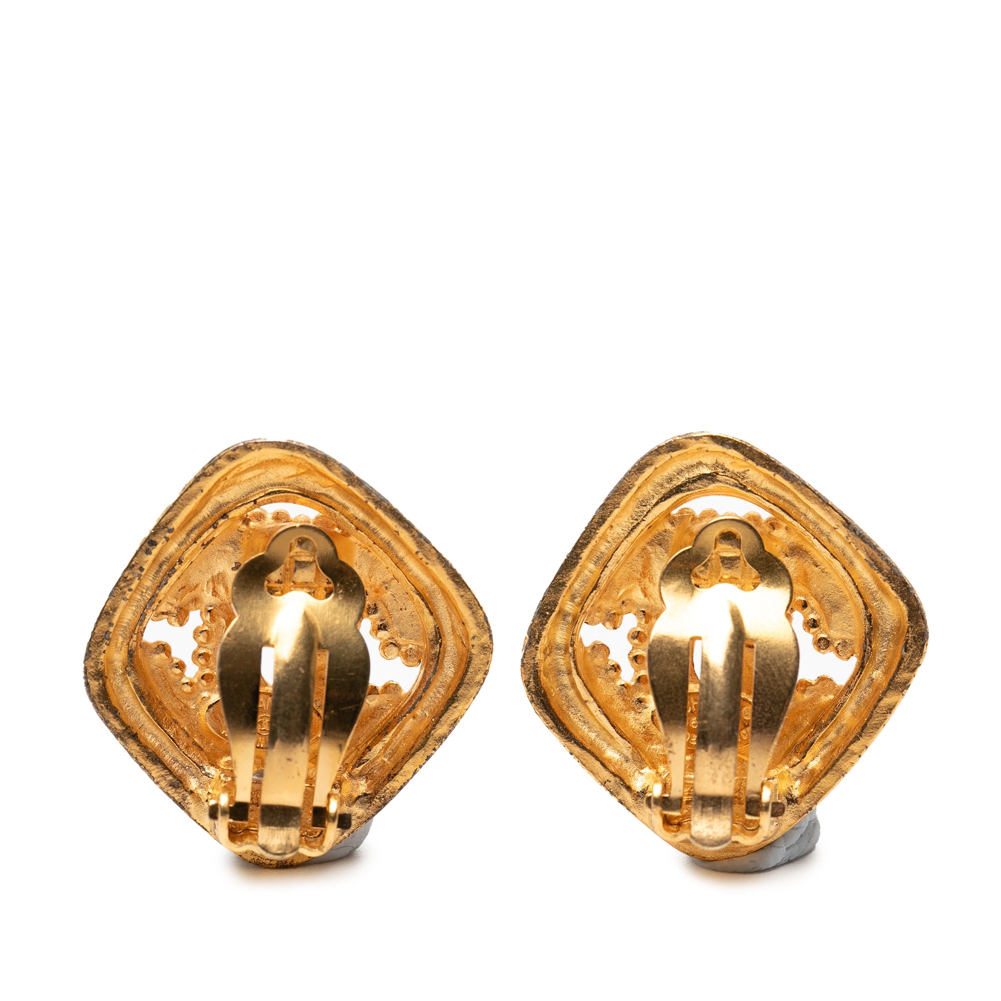 CC Gold Plated Clip On Earrings - Image 2