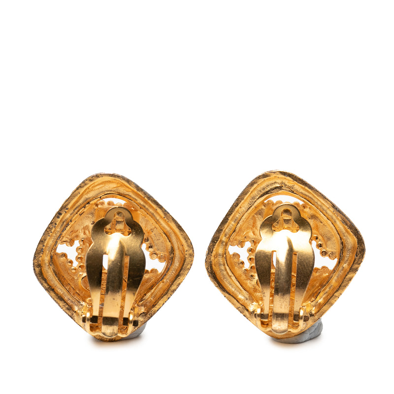 CC Gold Plated Clip On Earrings - Image 2
