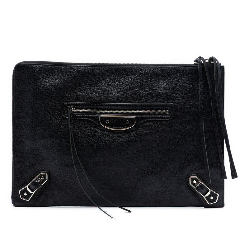Goatskin Motocross Classic Metallic Edge Clutch