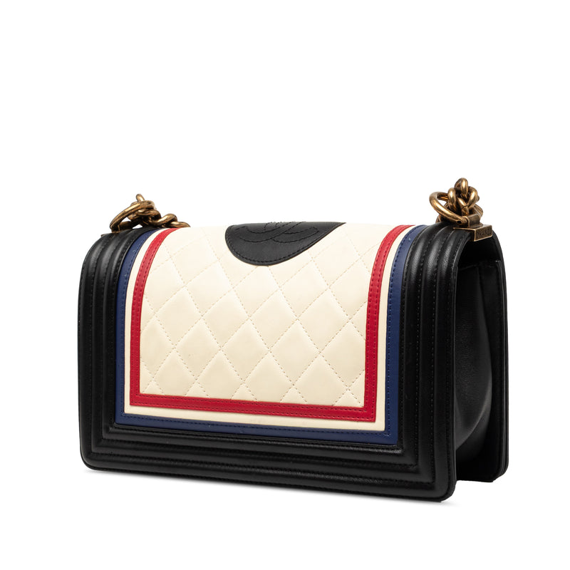 Old Medium Multicolor Quilted Lambskin Crest Boy Flap - Image 2