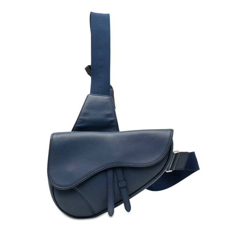 Grained Calfskin Saddle Crossbody