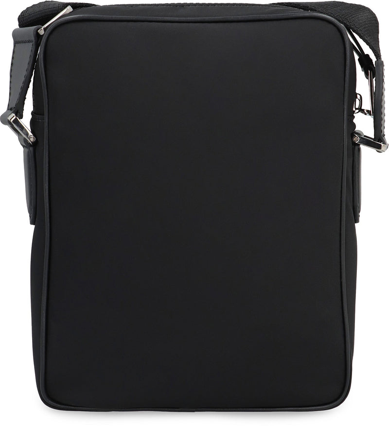 Dolce & Gabbana Logo-Embroidered Nylon Crossbody Bag — Black Acrylic