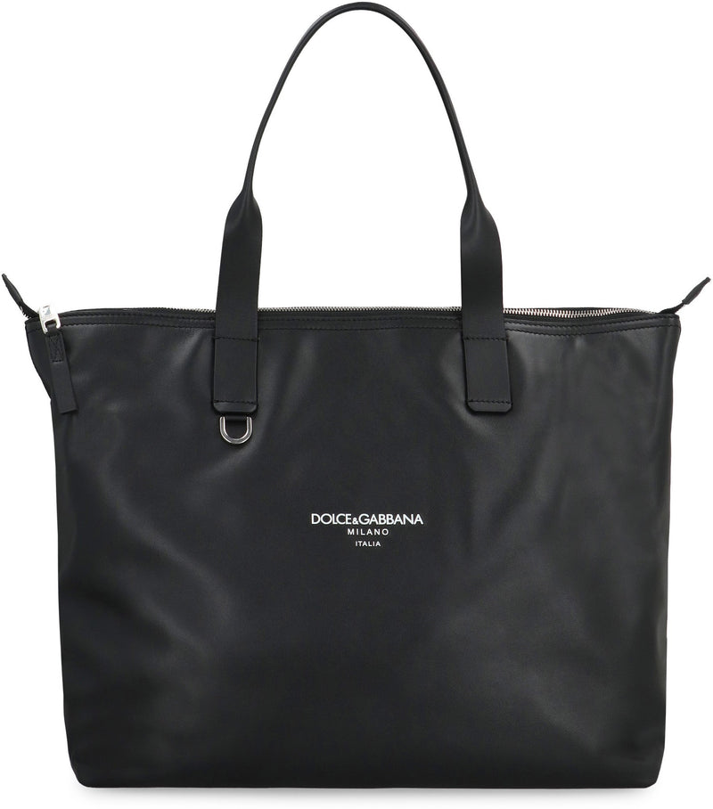 Dolce & Gabbana Adamo Tote Bag — Black Calf Leather
