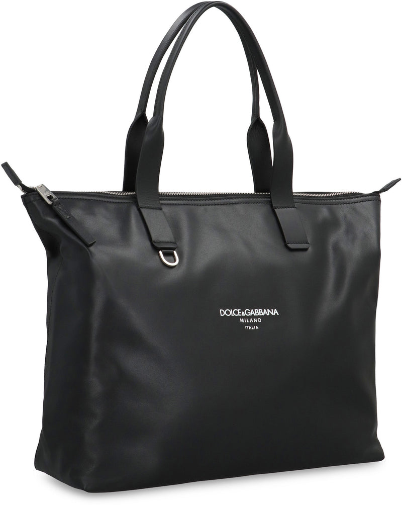 Dolce & Gabbana Adamo Tote Bag — Black Calf Leather