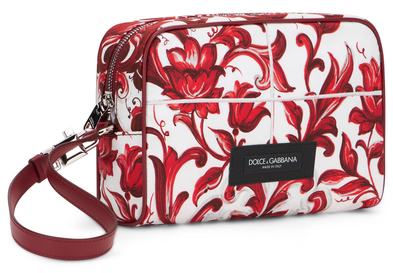 Dolce & Gabbana Majolica Print Calfskin Clutch — Red