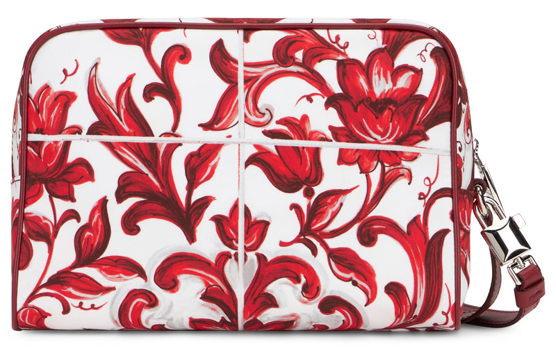 Dolce & Gabbana Majolica Print Calfskin Clutch — Red