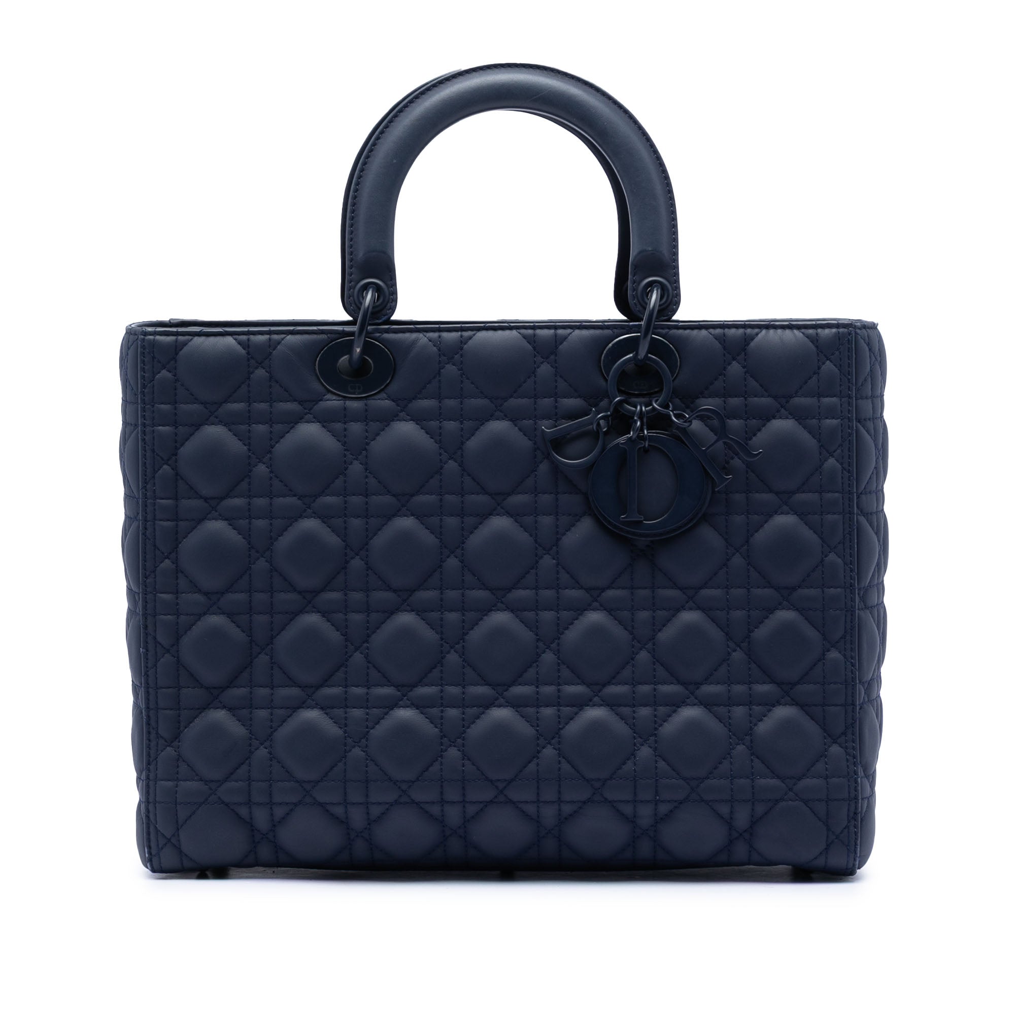Large Ultra Matte Calfskin Cannage Lady Dior - Image 1