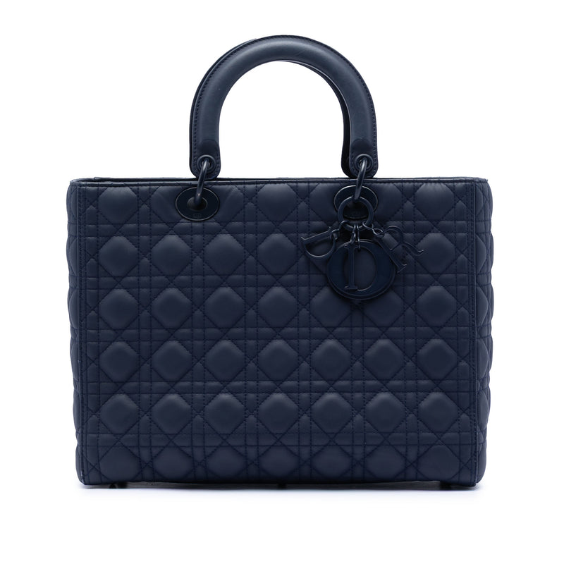 Large Ultra Matte Calfskin Cannage Lady Dior