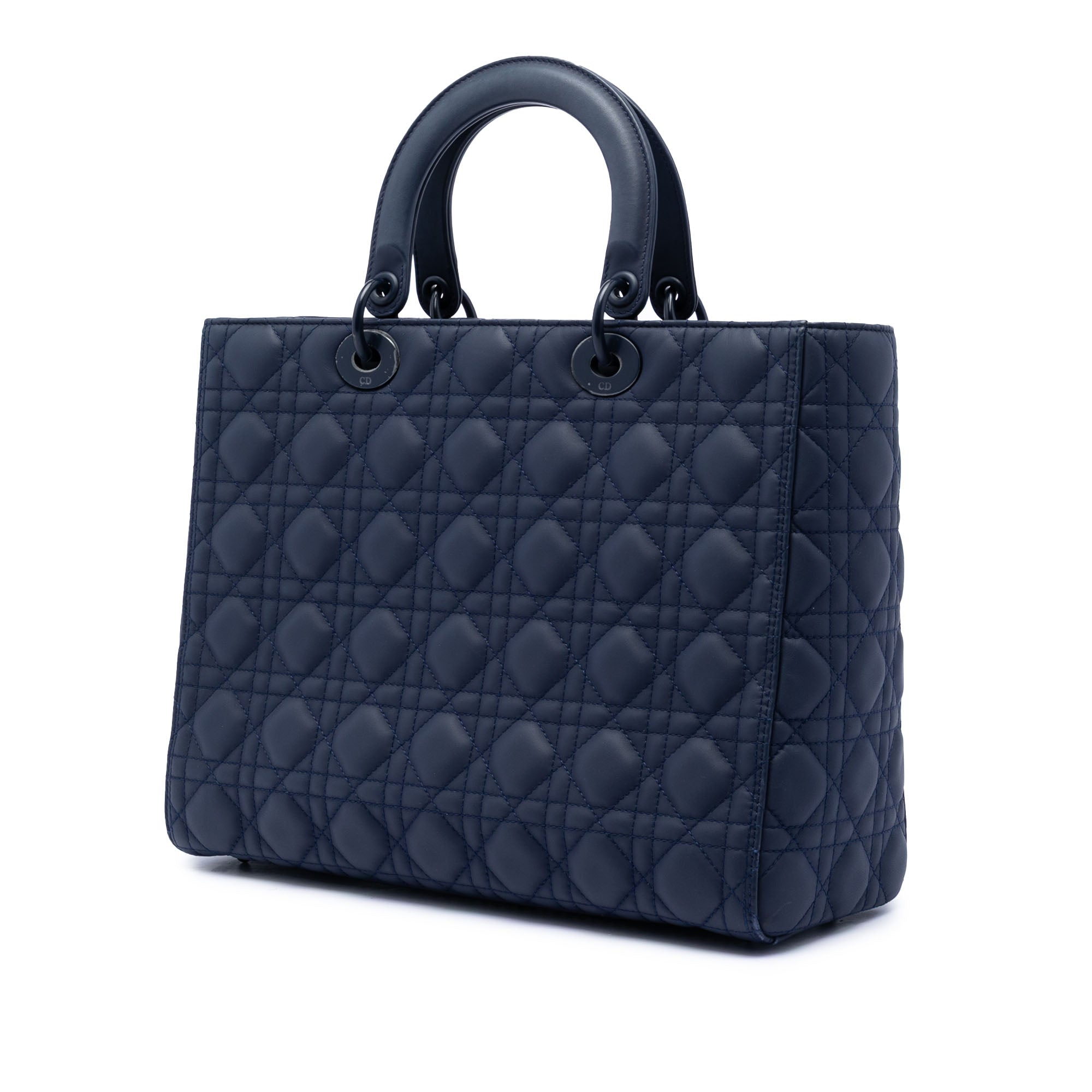 Large Ultra Matte Calfskin Cannage Lady Dior - Image 2
