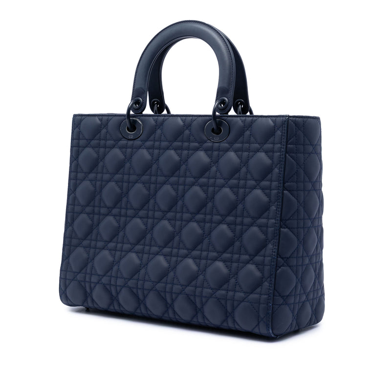 Large Ultra Matte Calfskin Cannage Lady Dior - Image 2