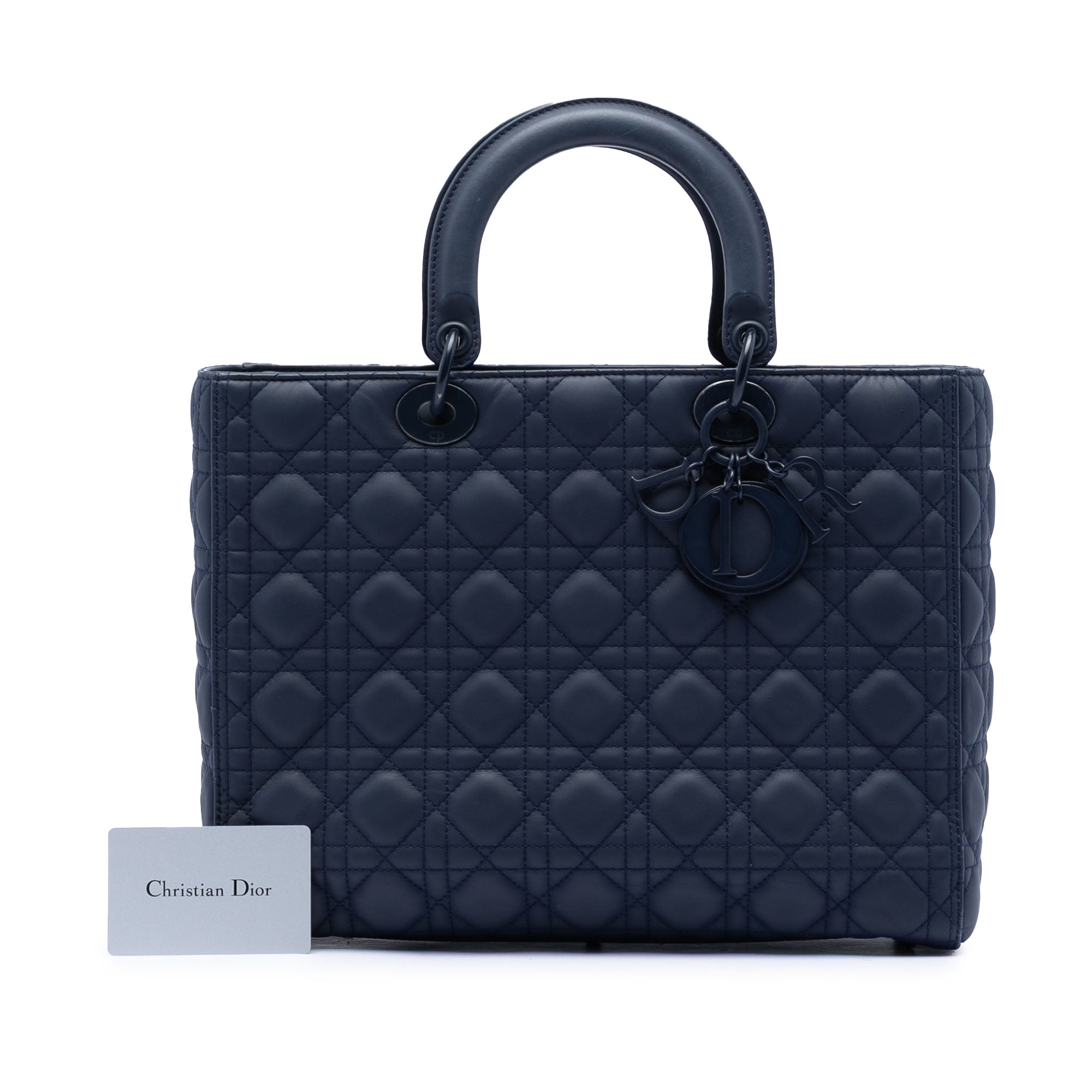 Large Ultra Matte Calfskin Cannage Lady Dior - Image 8