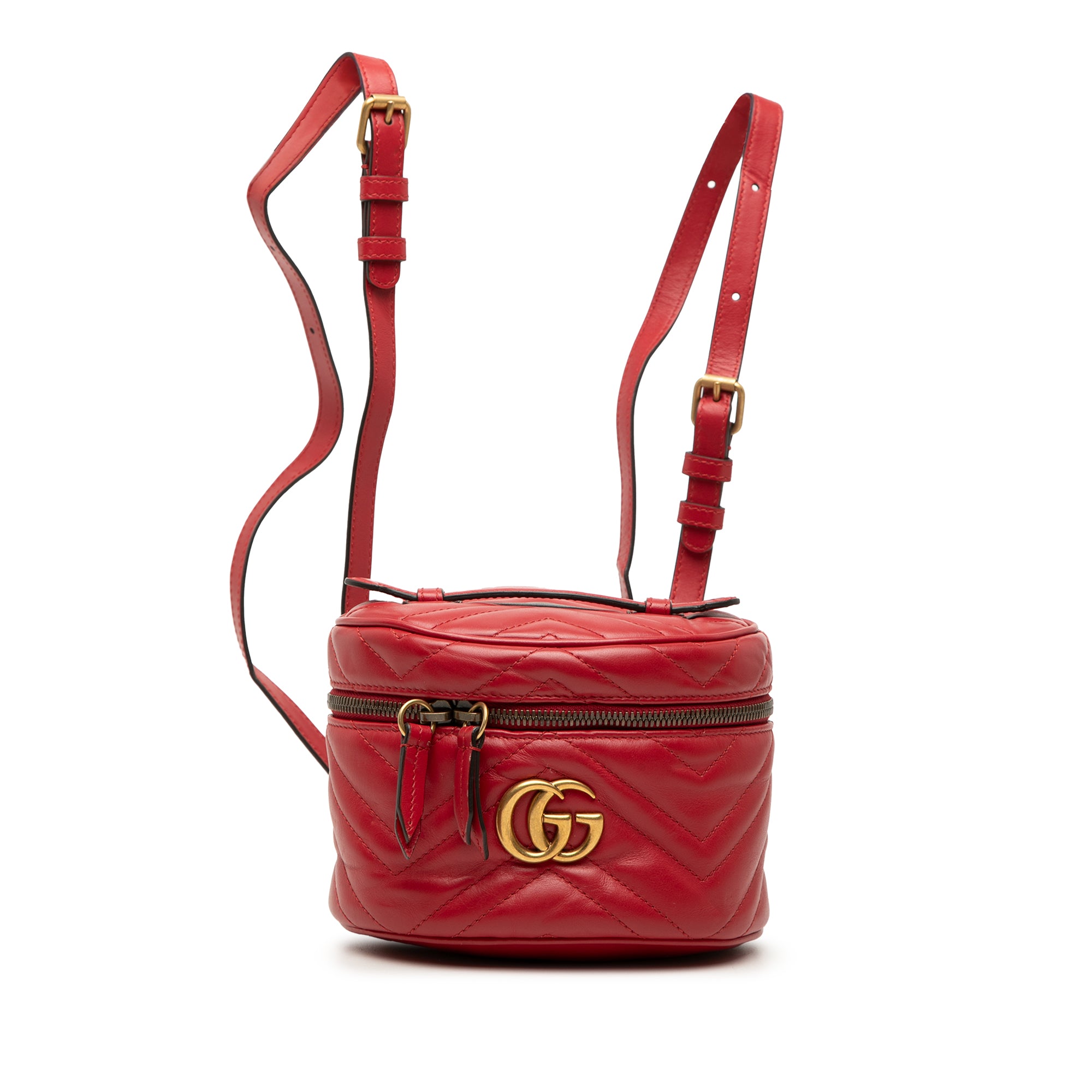 Mini GG Marmont Matelasse Calfskin Round Backpack - Image 1