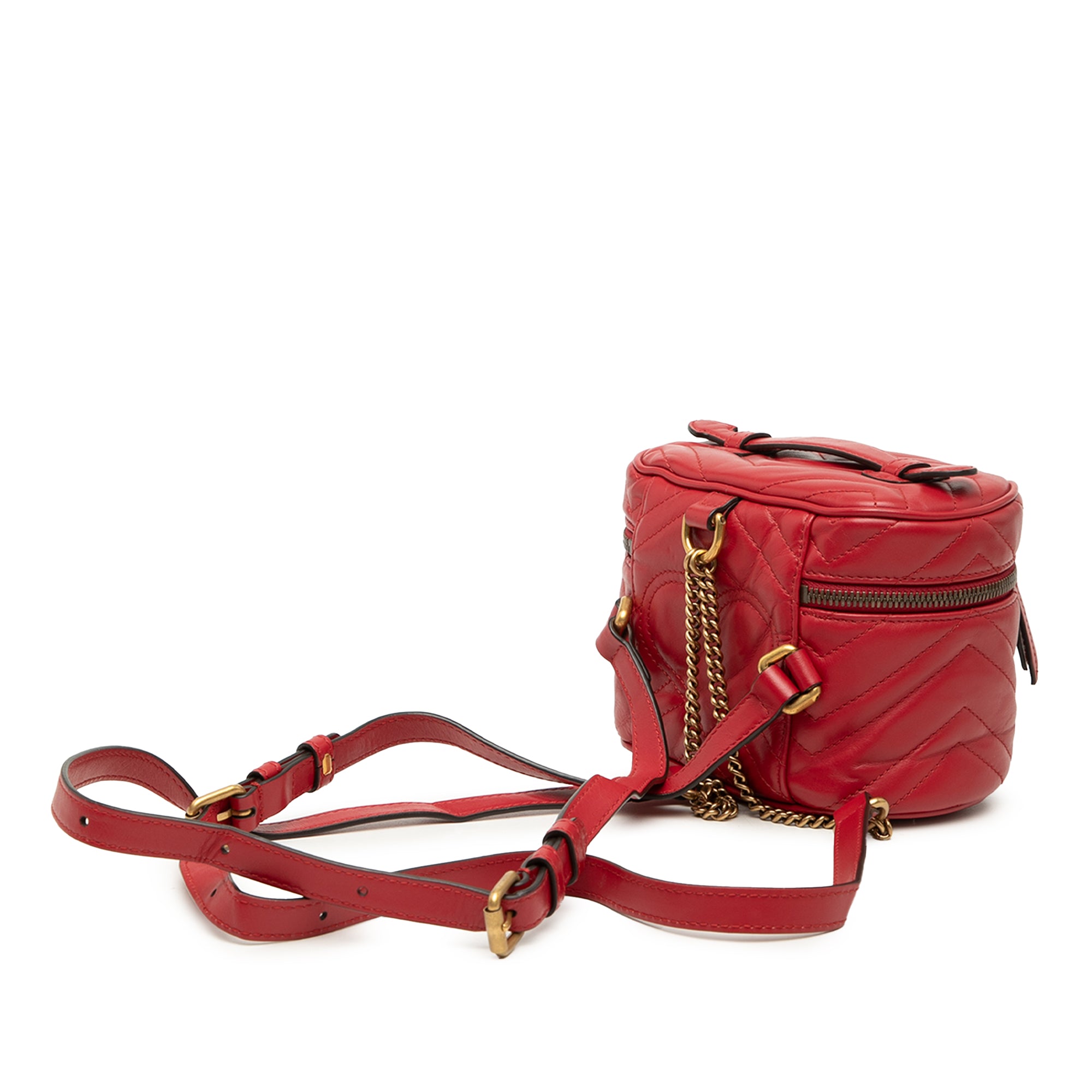 Mini GG Marmont Matelasse Calfskin Round Backpack - Image 2