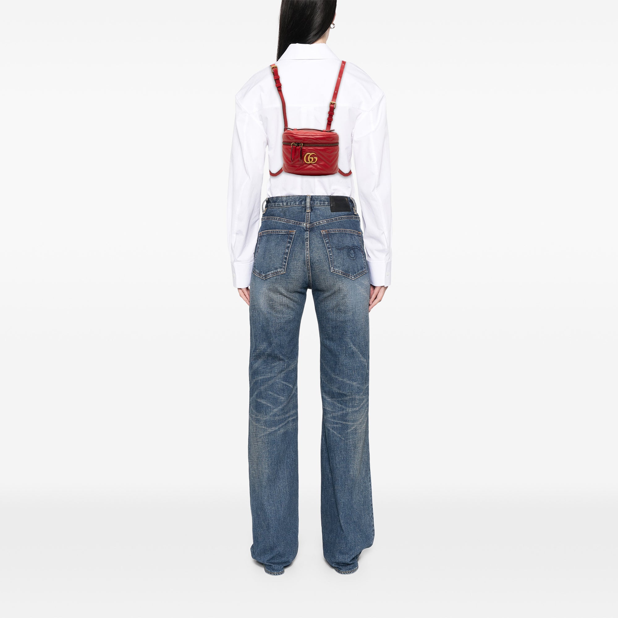 Mini GG Marmont Matelasse Calfskin Round Backpack - Image 7