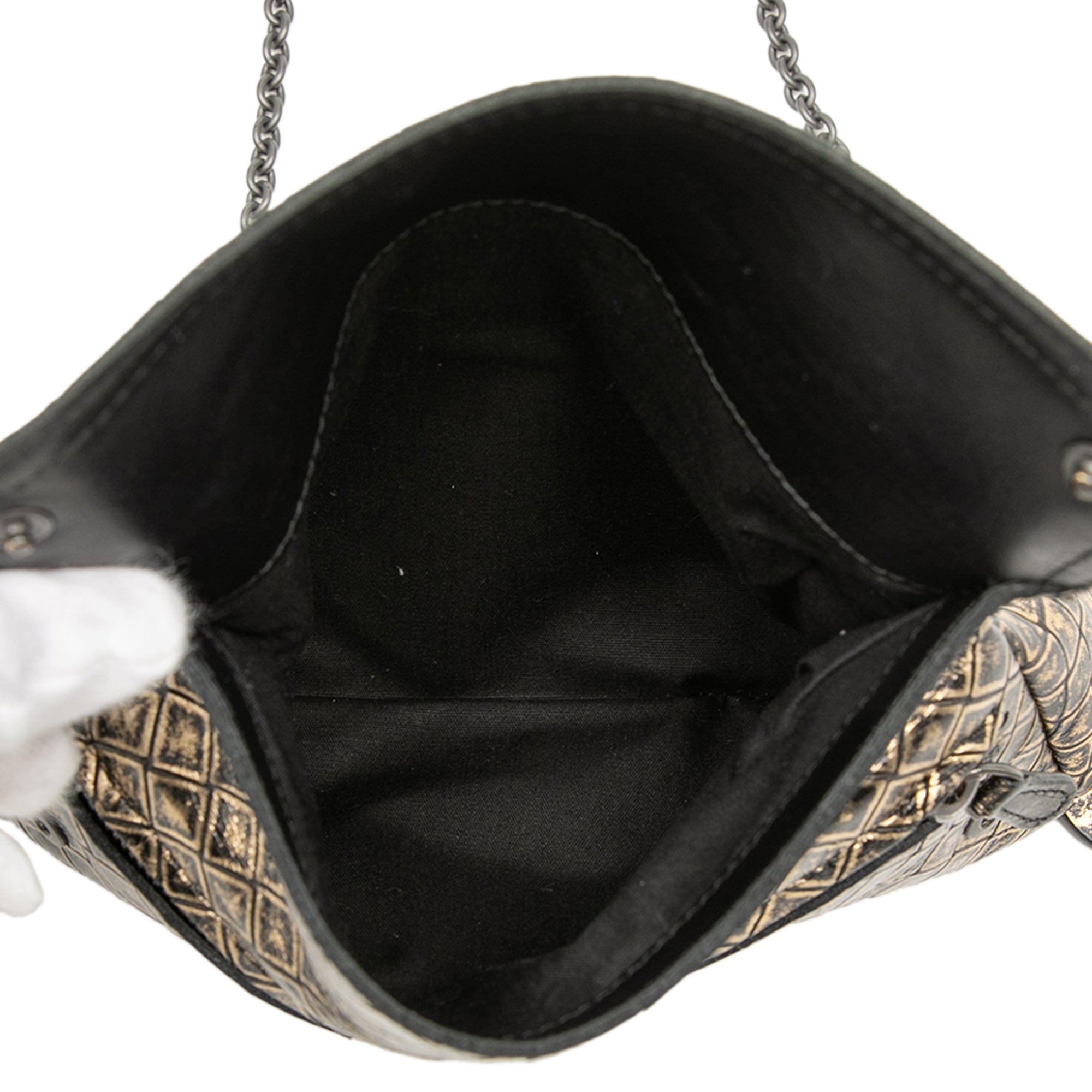 Metallic Calfskin Intrecciomirage Chain Flap Crossbody - Image 4