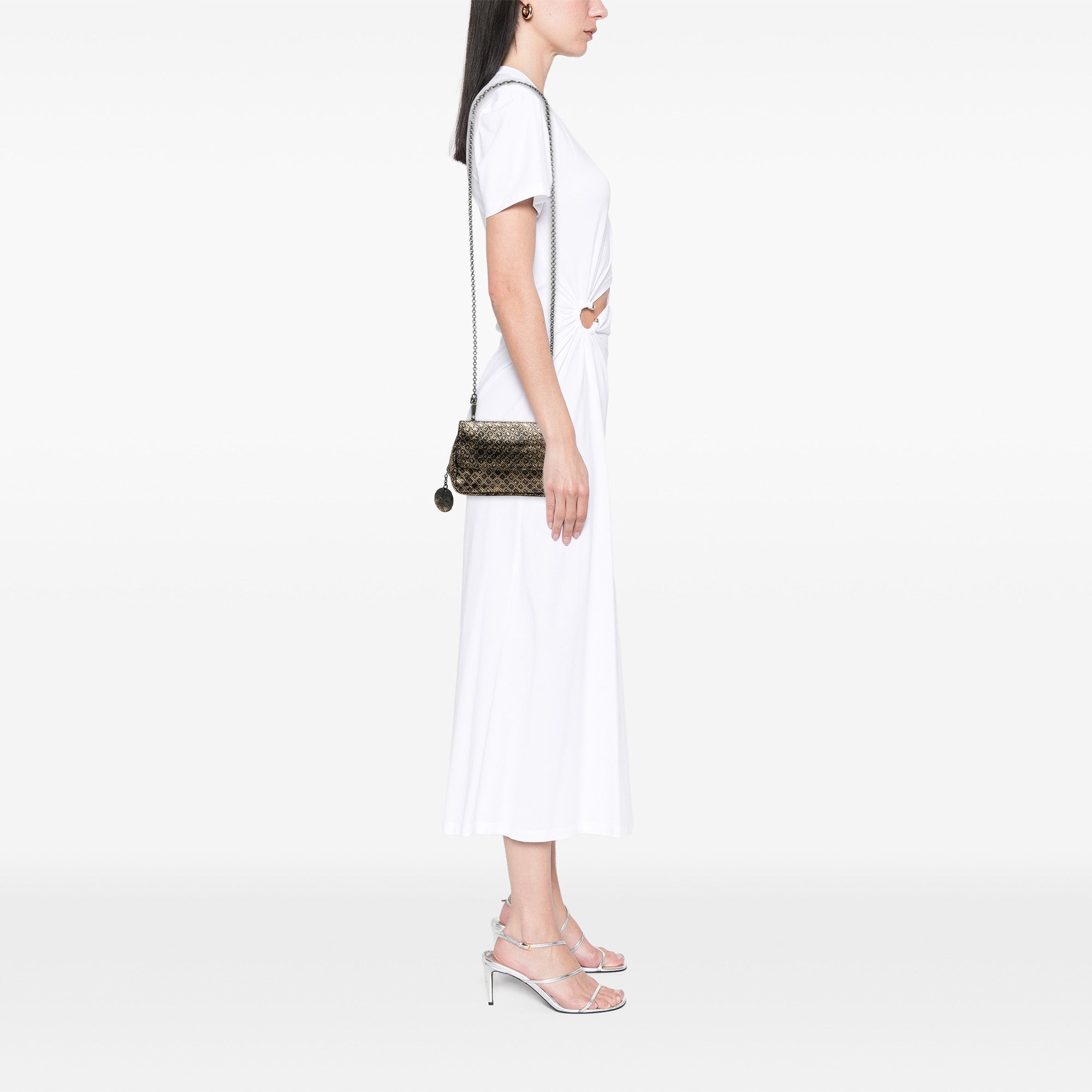 Metallic Calfskin Intrecciomirage Chain Flap Crossbody - Image 6
