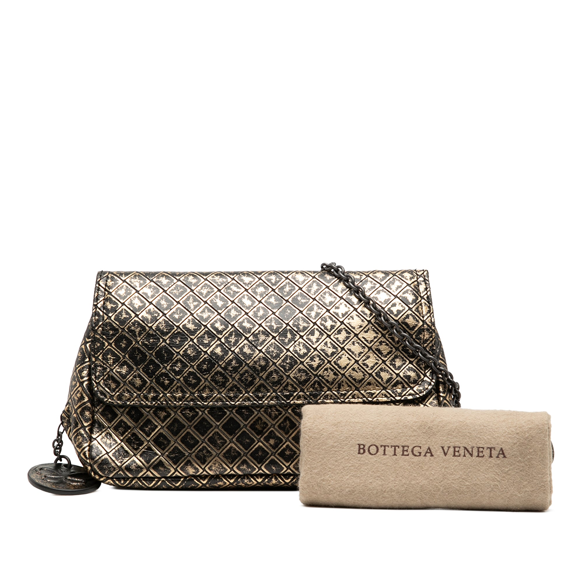 Metallic Calfskin Intrecciomirage Chain Flap Crossbody - Image 7