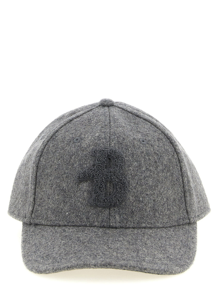 Ballantyne Monogram Patch Baseball Cap — Grey Wool Blend Caps