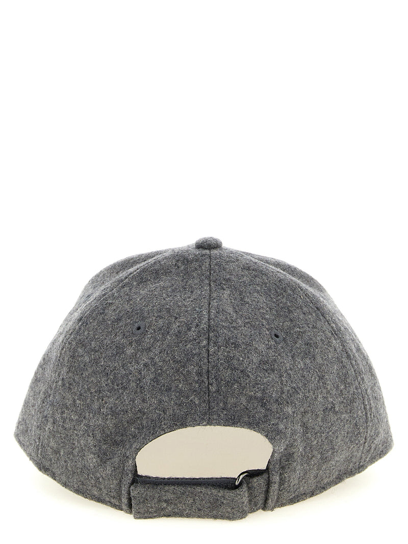 Ballantyne Monogram Patch Baseball Cap — Grey Wool Blend Caps