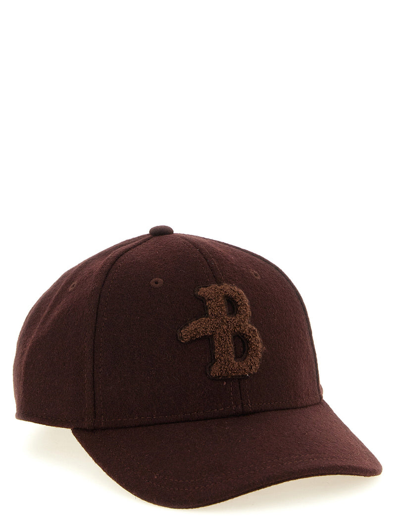 Ballantyne Monogram Bouclé Patch Baseball Cap — Burgundy Caps