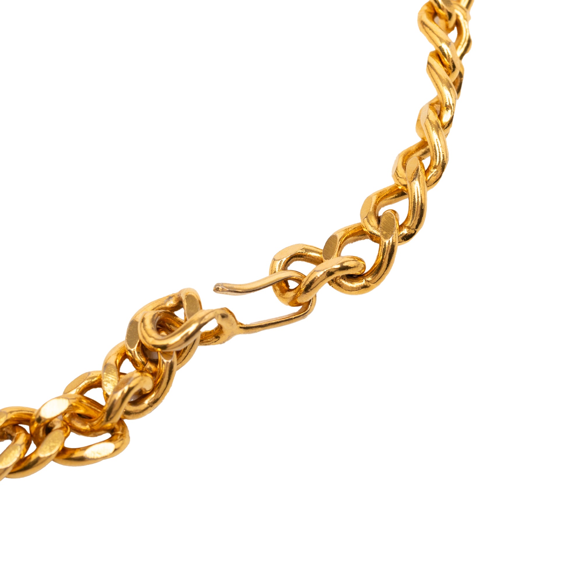 Gold Plated Double Strand Link Chain Necklace - Image 3
