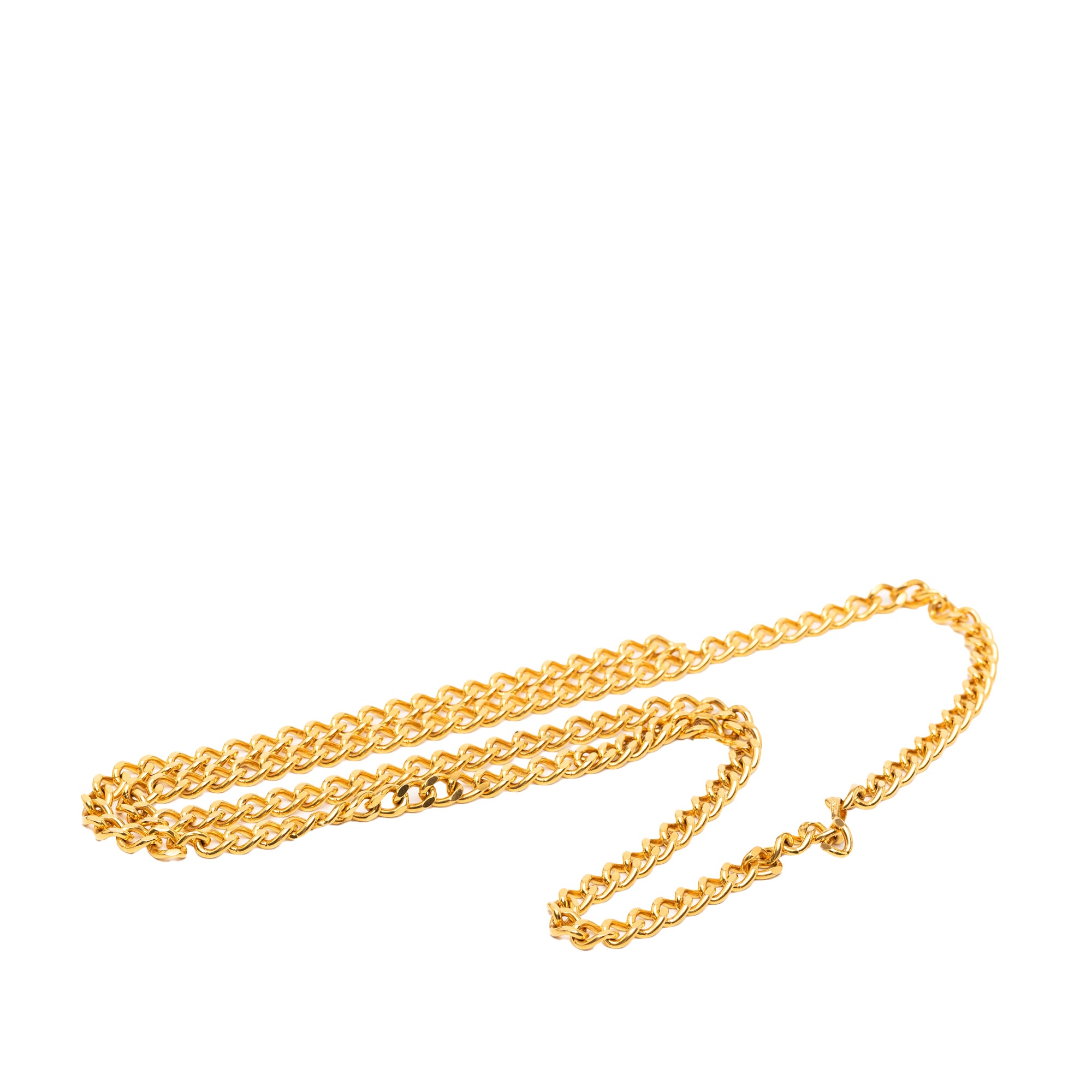Gold Plated Double Strand Link Chain Necklace - Image 4