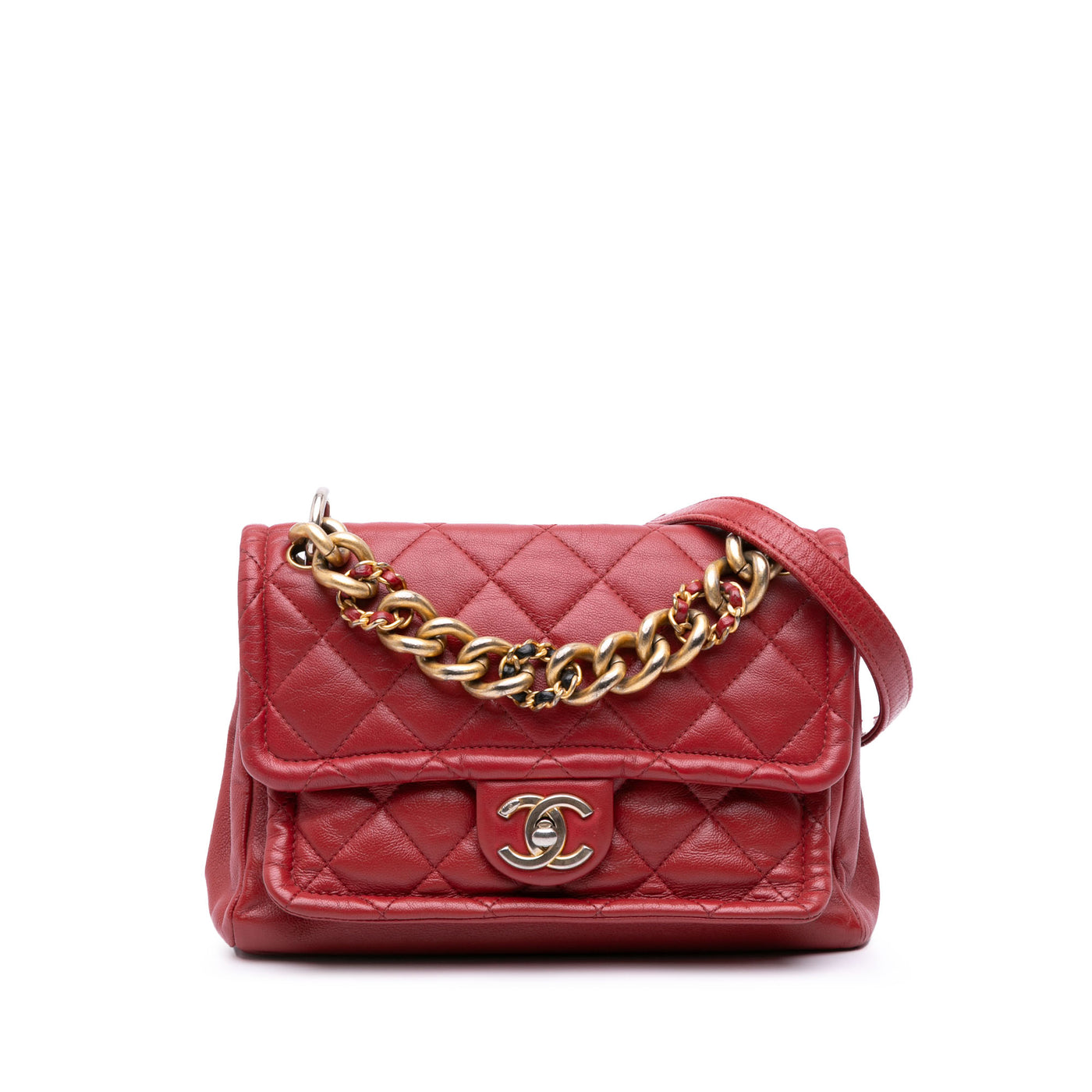 Small Quilted Lambskin Chain Link Flap - Image 1