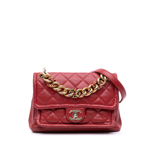 Small Quilted Lambskin Chain Link Flap - Image 1