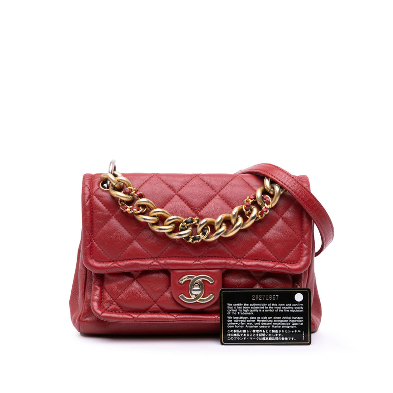 Small Quilted Lambskin Chain Link Flap - Image 11