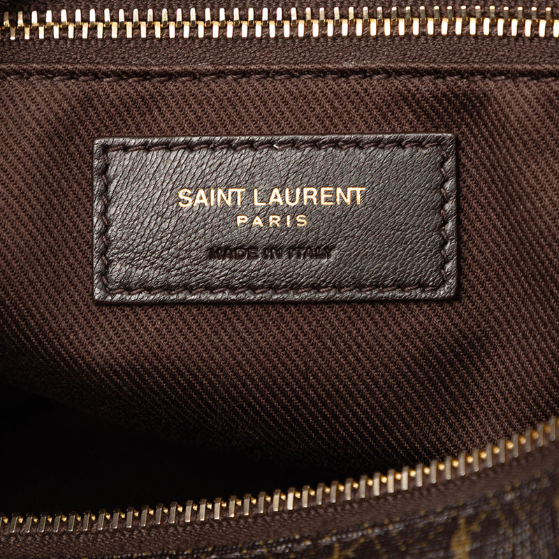 Le Monogramme Coated Canvas and Leather Striped Boston Bag - Image 5