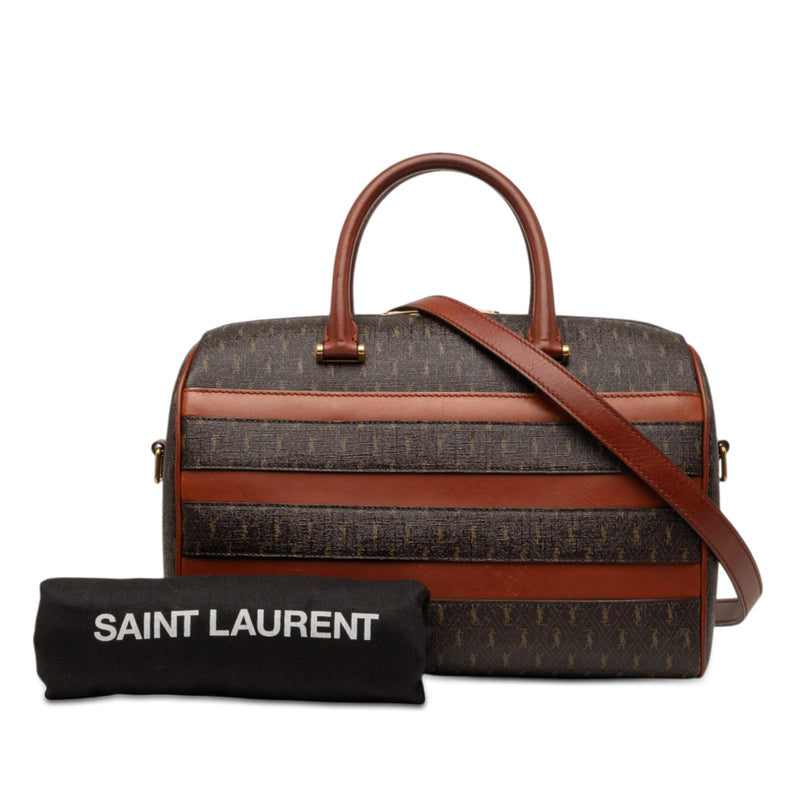 Le Monogramme Coated Canvas and Leather Striped Boston Bag - Image 8