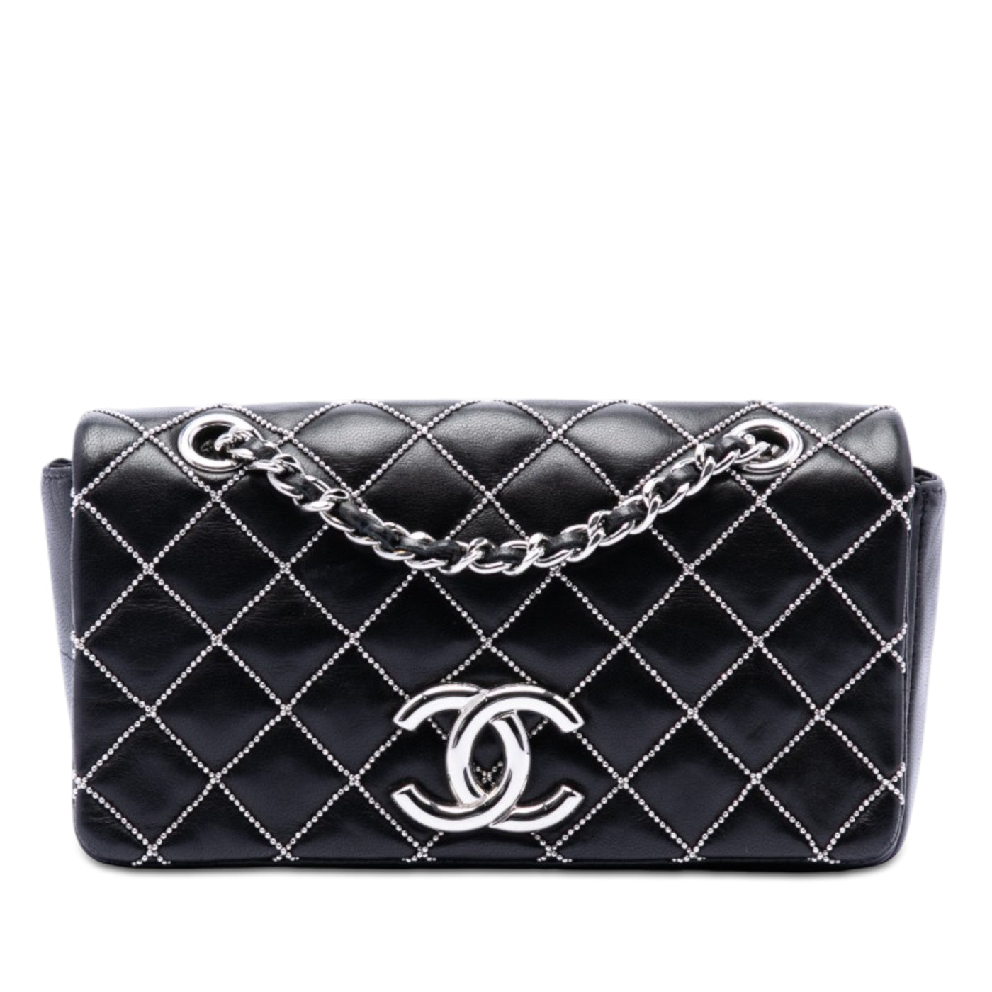 Mini CC Quilted Lambskin Beaded Full Flap - Image 1