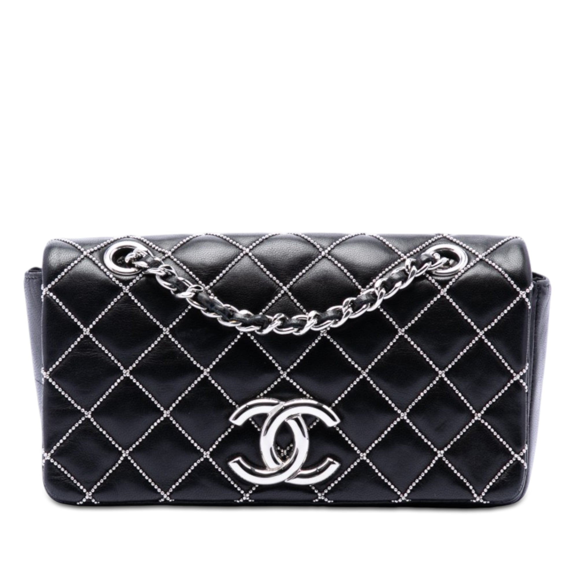Mini CC Quilted Lambskin Beaded Full Flap - Image 1