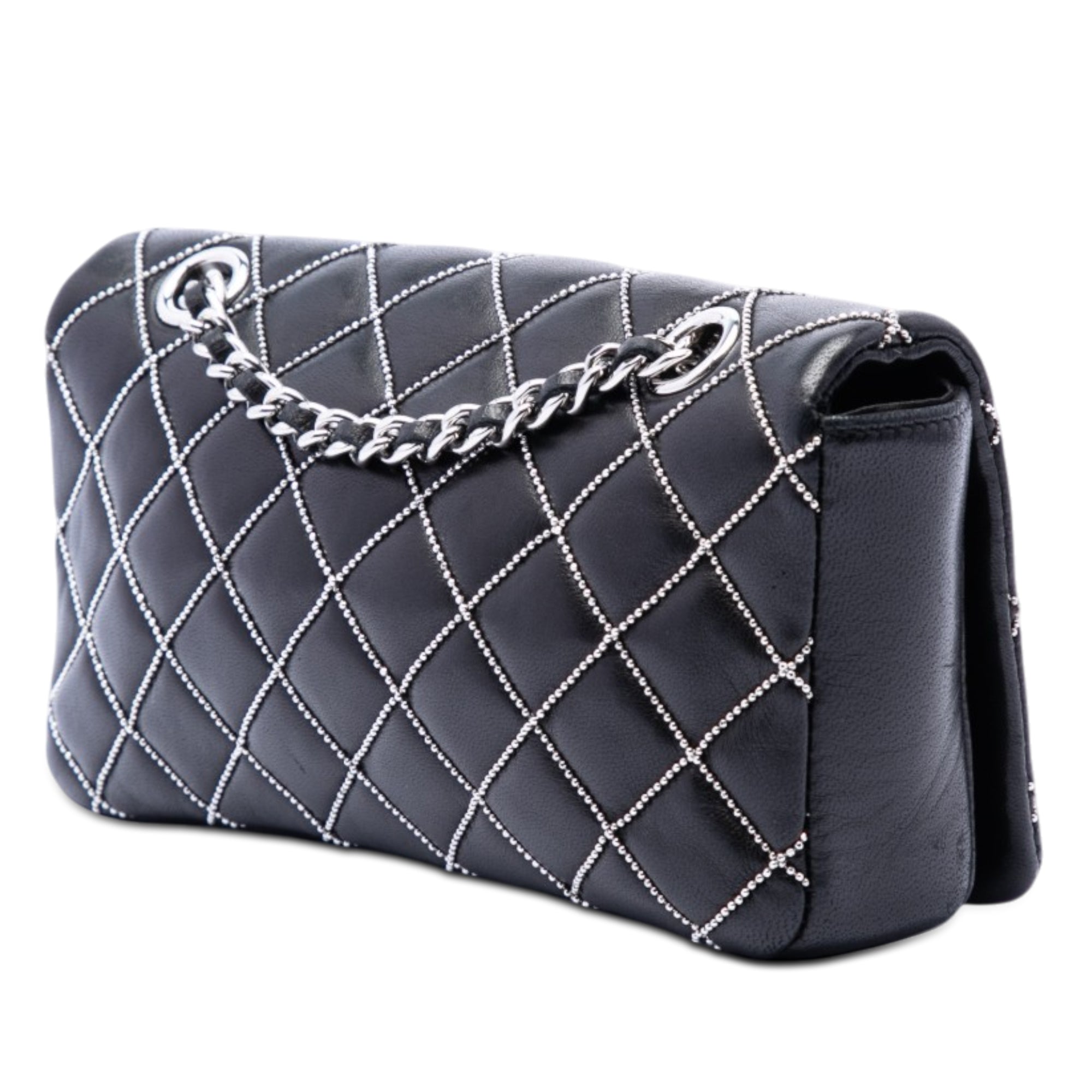Mini CC Quilted Lambskin Beaded Full Flap - Image 2