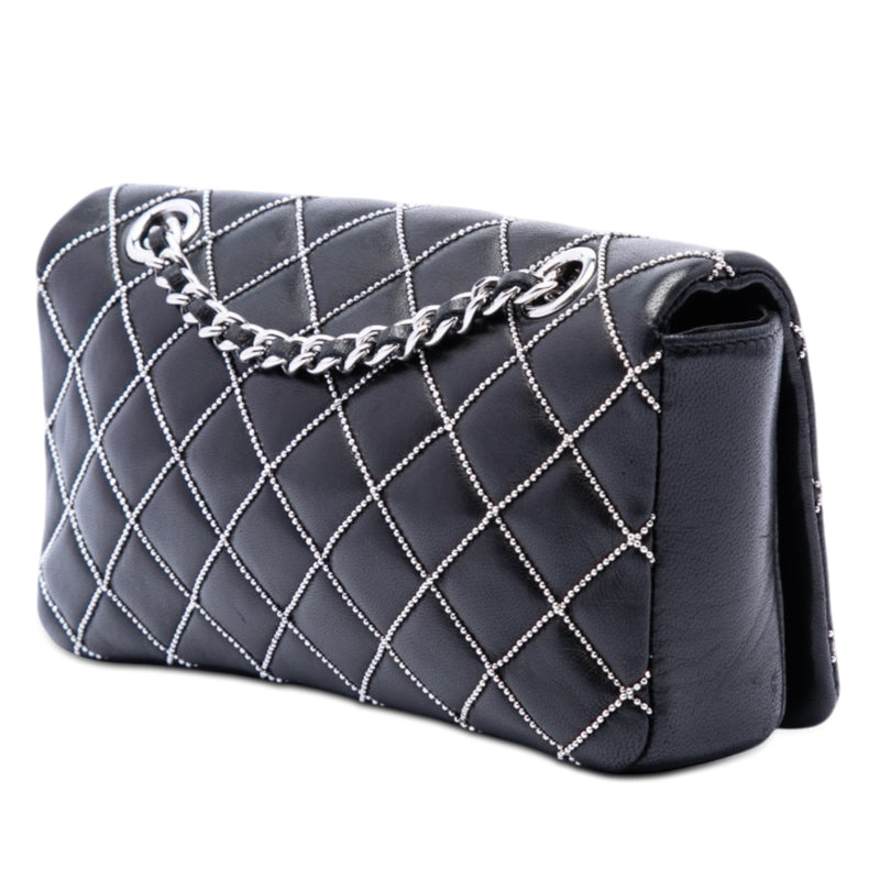 Mini CC Quilted Lambskin Beaded Full Flap - Image 2