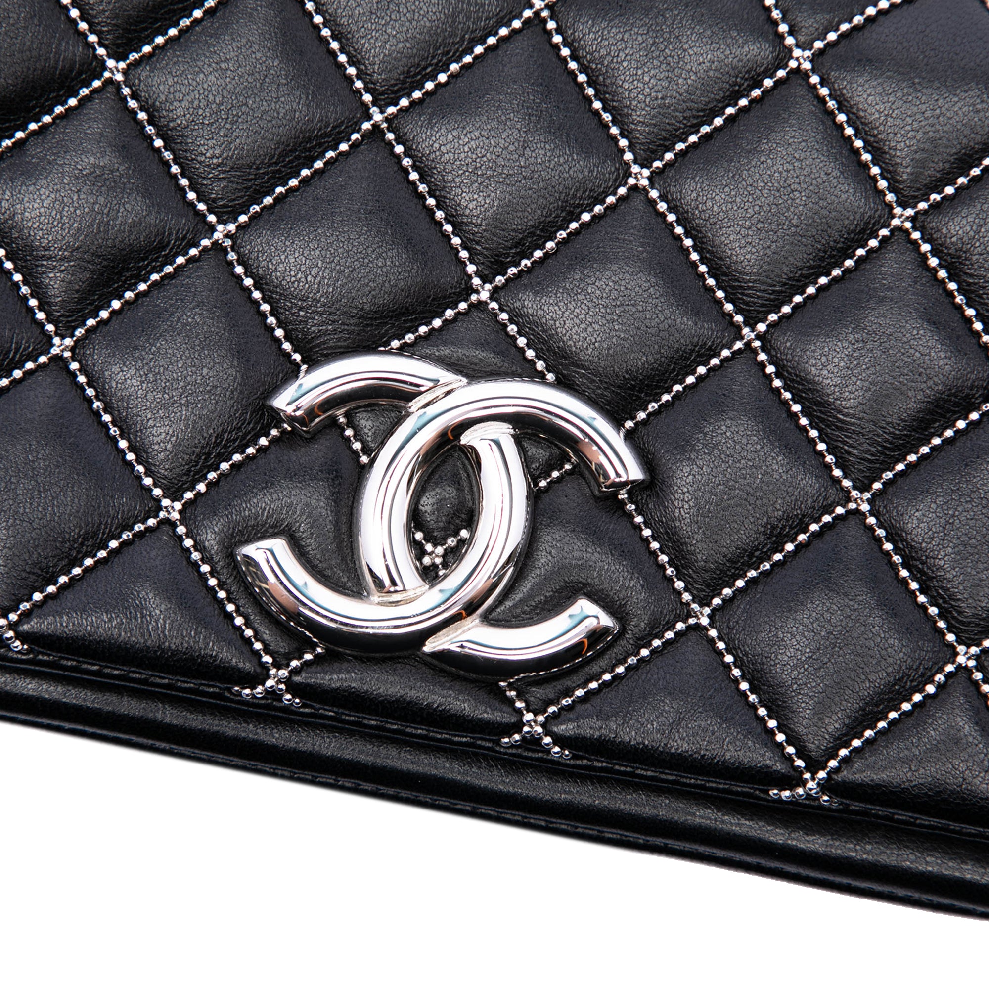 Mini CC Quilted Lambskin Beaded Full Flap - Image 5