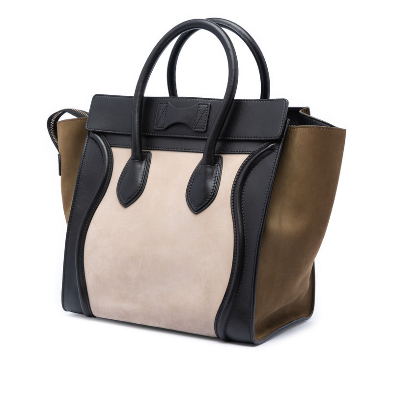 Mini Tricolor Nubuck and Calfskin Luggage Tote - Image 2