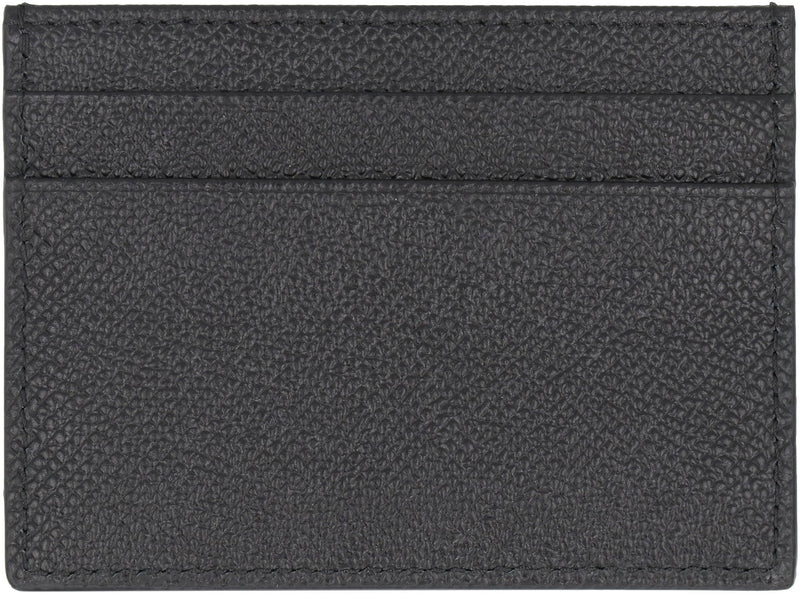 Dolce & Gabbana Pebbled Calfskin Card Case — Black Wallets Cardholders