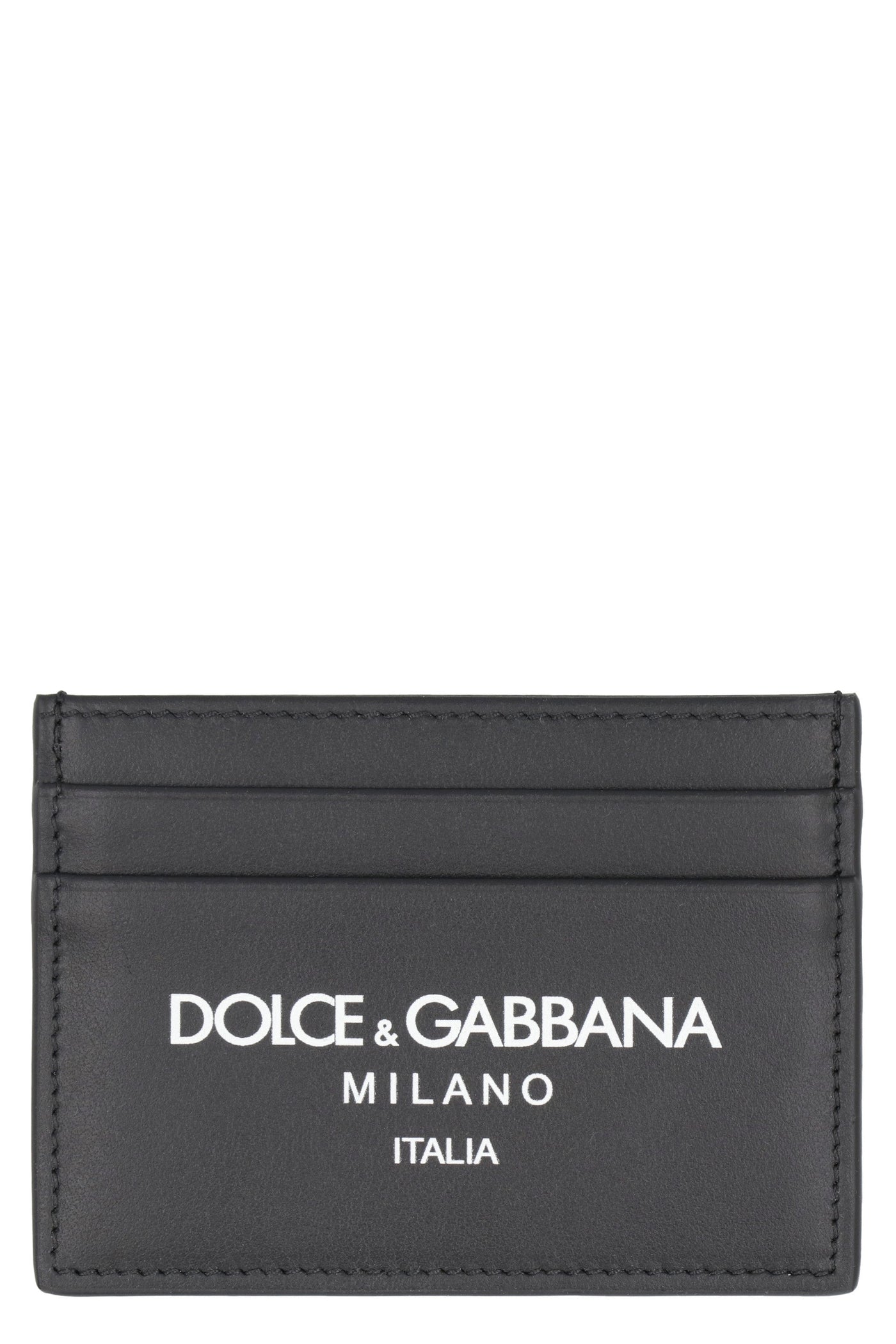 Dolce & Gabbana Smooth Calfskin Card Case — Black Calf Cases