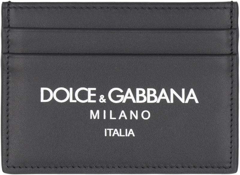 Dolce & Gabbana Smooth Calfskin Card Case — Black Calf Cases