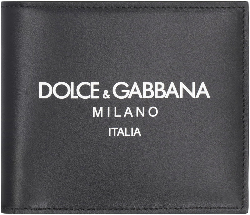 Dolce & Gabbana Calf Leather Flap-Over Wallet — Black Cardholders