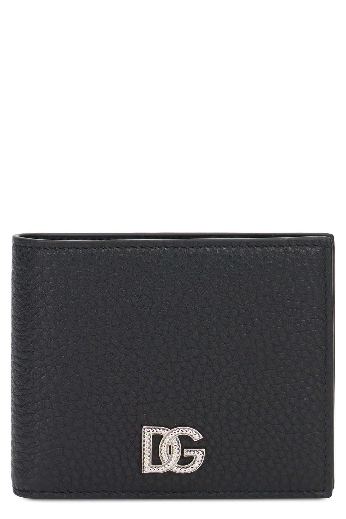 Dolce & Gabbana Logo-Embellished Wallet — Black Calfskin