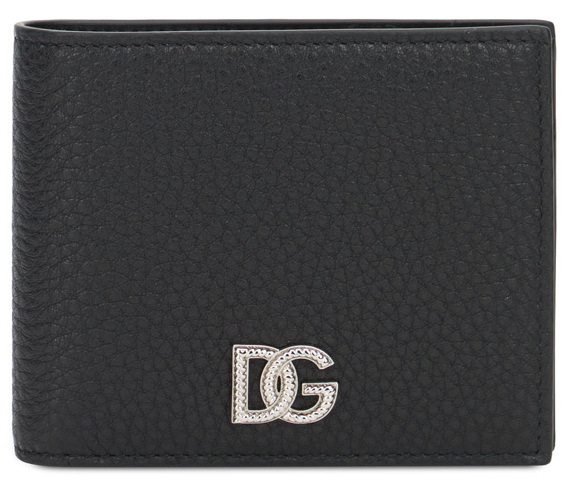 Dolce & Gabbana Logo-Embellished Wallet — Black Calfskin