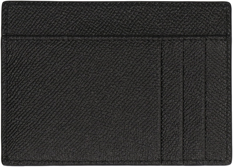 Dolce & Gabbana Dauphine-Print Calfskin Card Case — Black Calf Wallets Cardholders