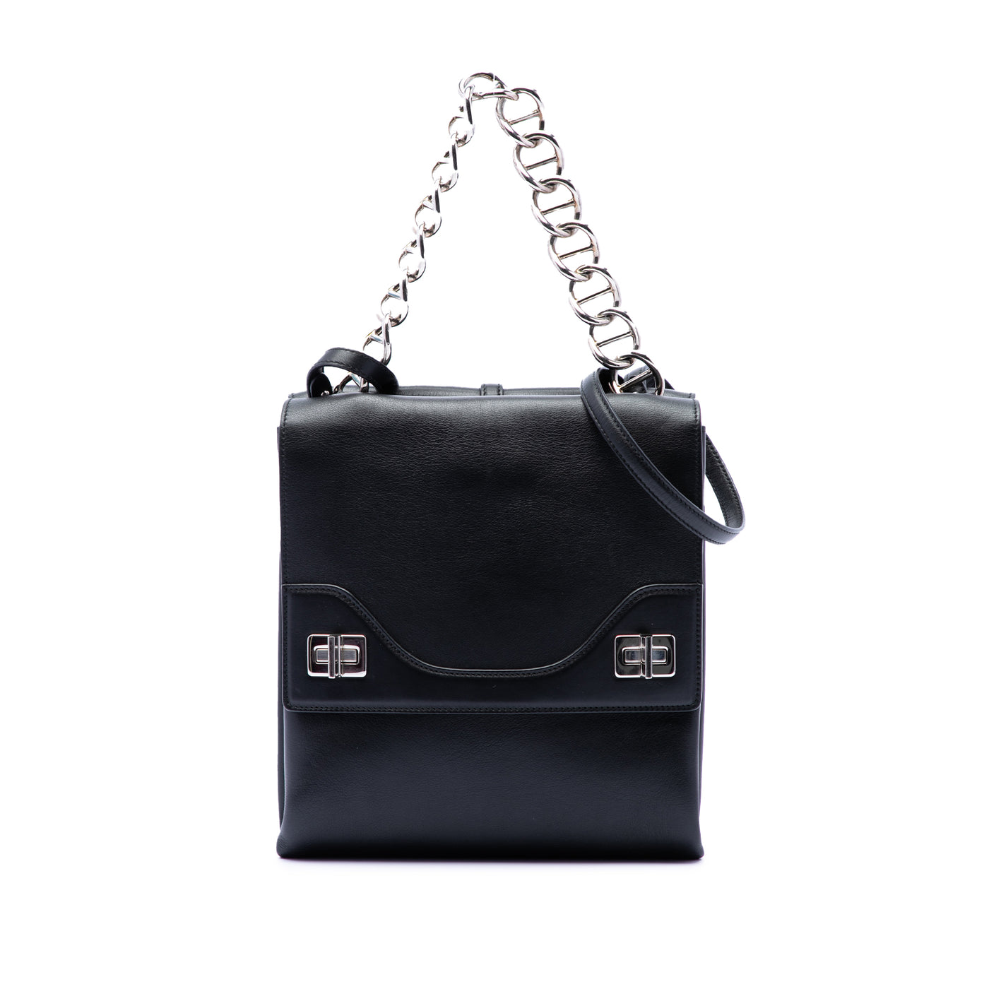 Soft Calf Double Turnlock Satchel - Image 1
