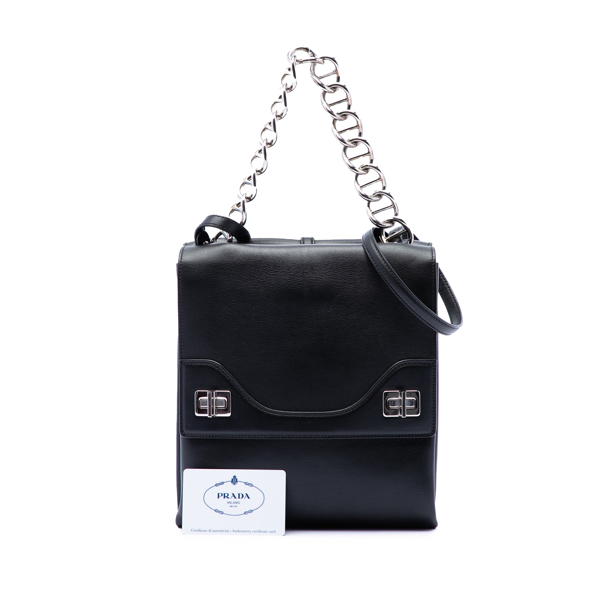 Soft Calf Double Turnlock Satchel - Image 7