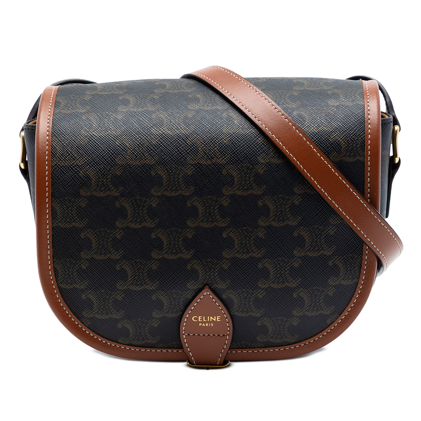 Medium Triomphe Coated Canvas Folco Crossbody - Image 1