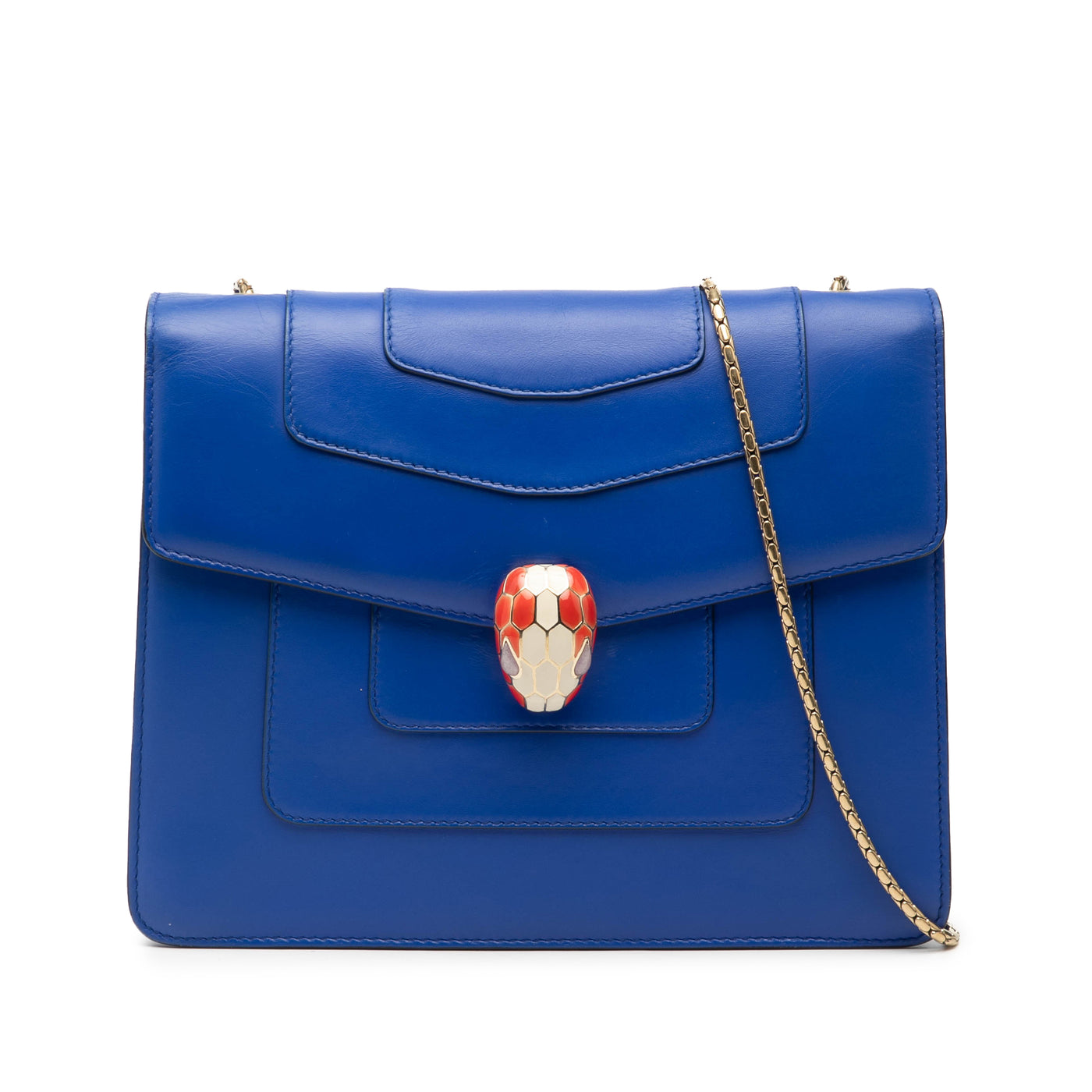 Small Leather Square Serpenti Forever Chain Crossbody - Image 1