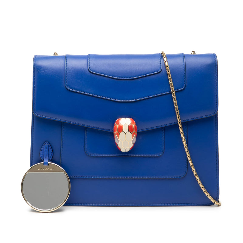Small Leather Square Serpenti Forever Chain Crossbody - Image 8